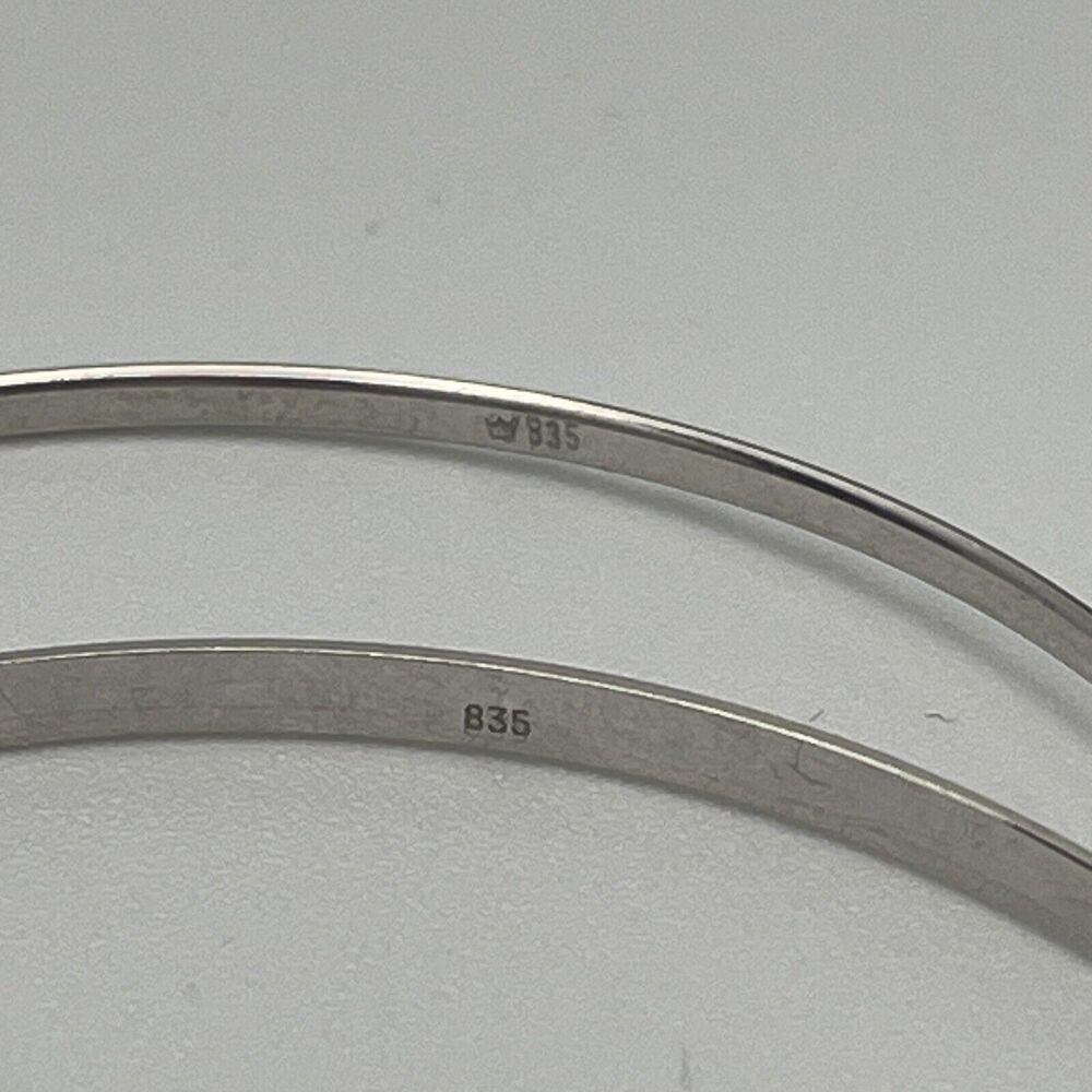 Vintage 835 Silver Bangle Stacking Bracelet Set 8… - image 8